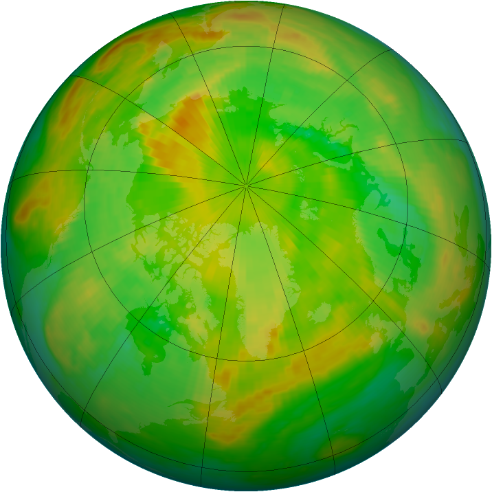 Arctic ozone map for 13 June 1983